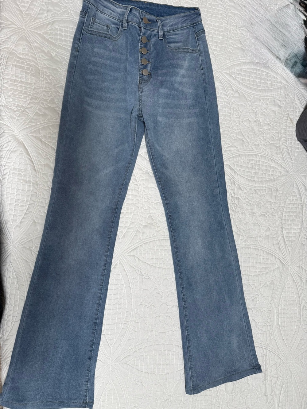 High-Rise Button-Fly Women's Blue Flare Jeans